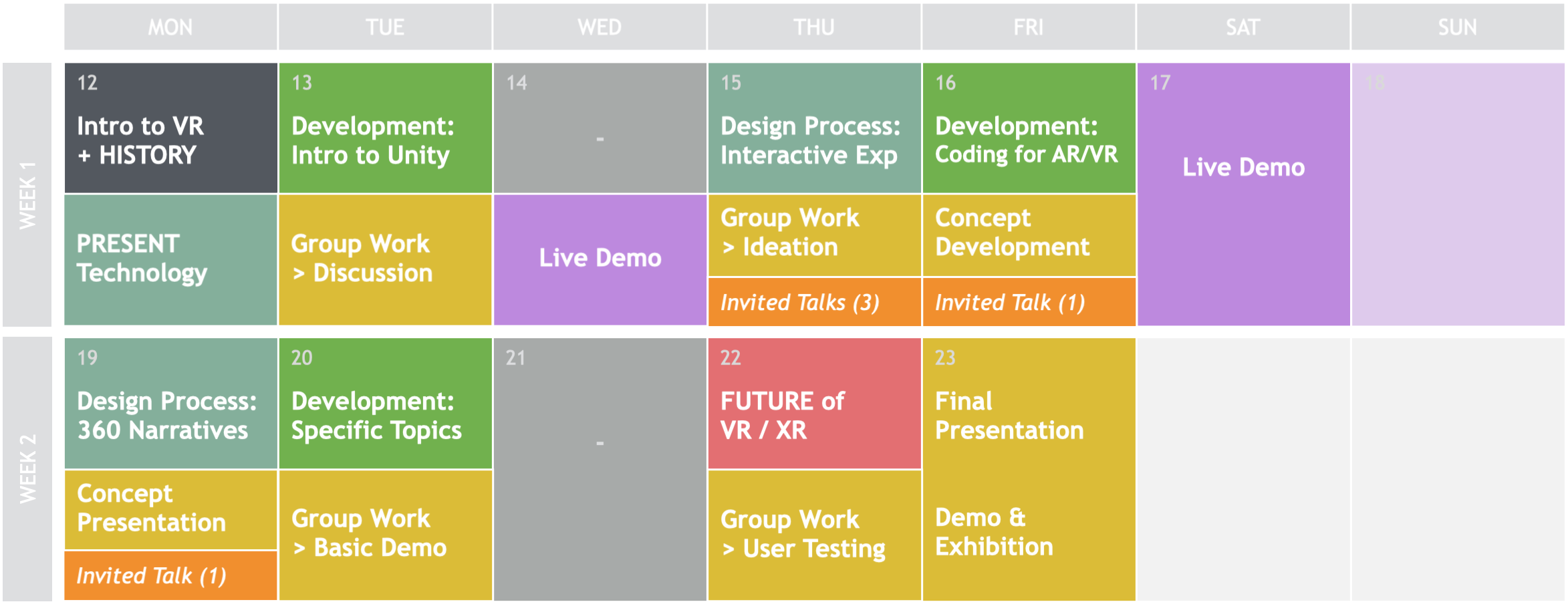 DE677 Course Schedule - Autumn 2022